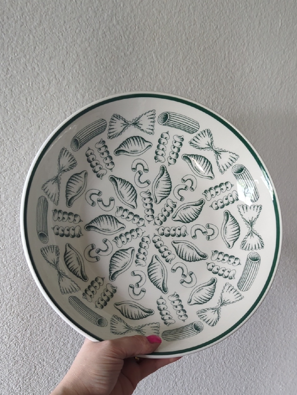 Vintage La Primula Italian Made Pasta Pattern Ceramic Serving Bowl